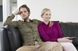 Couple watching television