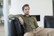 Man watching television