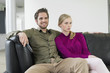 Couple watching television