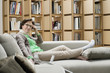 Woman resting on a couch