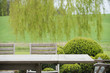 Table with chairs in a garden