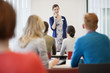 Business executives in a seminar
