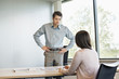 Business executive discussing with his client