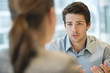 Business executive discussing with her client