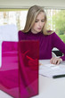 Woman working in home office