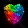 Illustration: rainbow heart shape diamond rainbow heart shape diamond