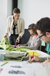 Fashion designers working in an office