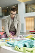 Male fashion designer working in an office