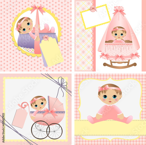 Vector: Cute templates for baby card Cute templates for baby card