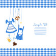 Octoberfest Symbols & Pattern Middle Blue/White