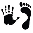 Print of a hand and leg