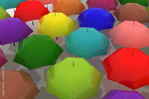 Illustration: many multicoloured umbrellas many multicoloured umbrellas