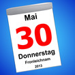 Kalender auf blau - 30.05.2013 - Fronleichnam