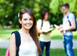 Smiling group of students at the park