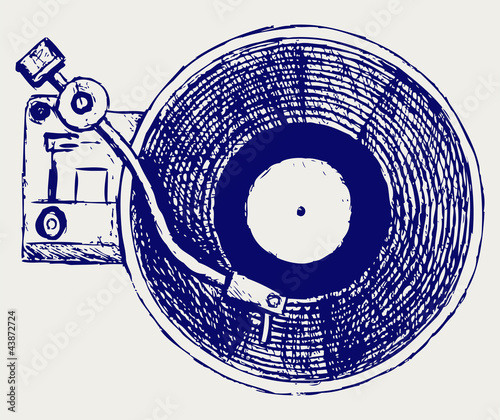 Vector: Record player vinyl record Record player vinyl record