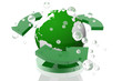 Icono de reciclaje en el planeta