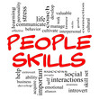 People Skills Word Cloud Concept in Red Caps