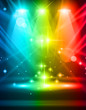 Magic Spotlights with Blue rays and glowing effect