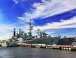 Flagship military ship in gulf. Flagship military ship in gulf.