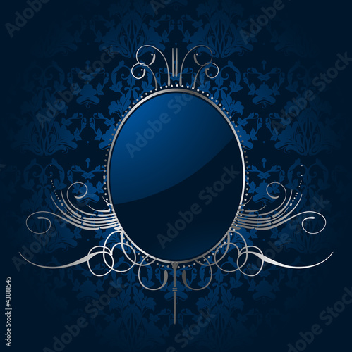 Vector: Royal blue background with silver frame. Vector Royal blue background with silver frame. Vector