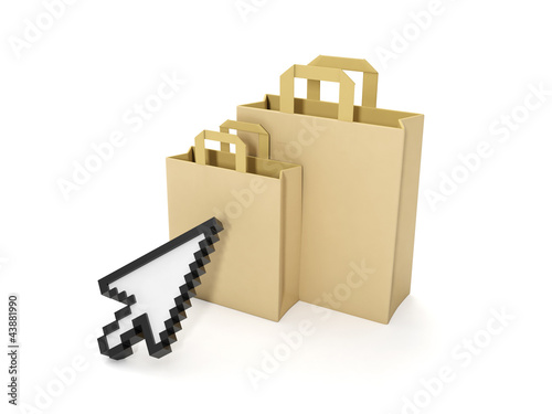 Illustration: 3d illustration: Purchase of goods via the Internet. online Shop 3d illustration: Purchase of goods via the Internet. online Shop