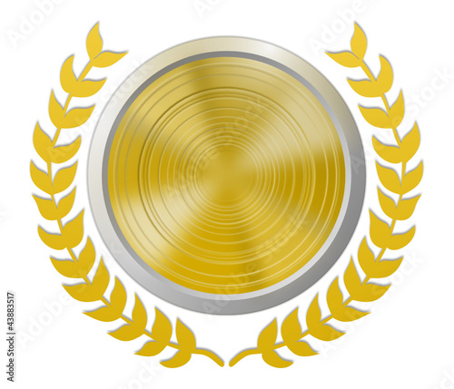 Vektor: Medaille Gold mit Lorbeerkranz Medaille Gold mit Lorbeerkranz