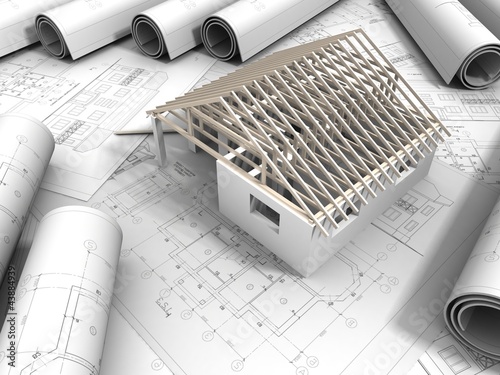 Illustration: 3D plan drawing 3D plan drawing