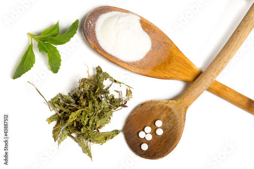 Photo: Isolated stevia Isolated stevia