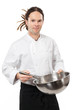 Photo: Young chef mixing with whisk Young chef mixing with whisk
