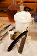 Photo: Razor blade and soap Razor blade and soap