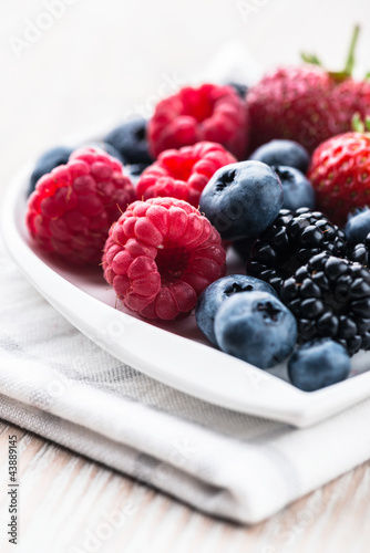 Photo: Fresh berry fruits on a plate Fresh berry fruits on a plate