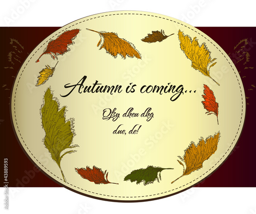 Vector: Vintage autumn label with cane. Vintage autumn label with cane.