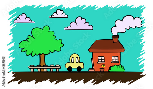 Vector: Simple House Drawing Simple House Drawing