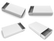 Collection of blank slide boxes on white background