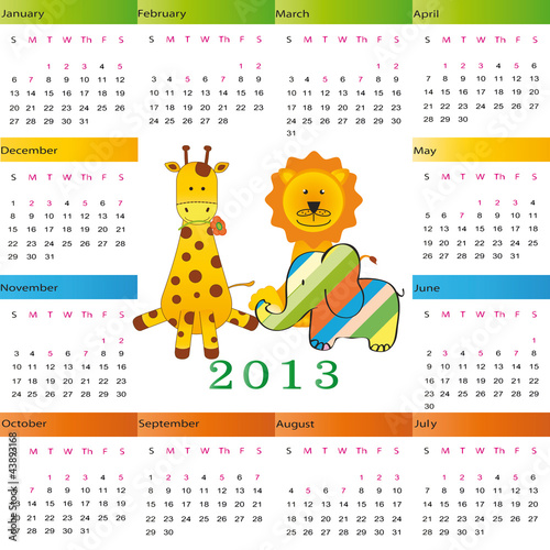 Vector: Calendar 2013 Calendar 2013