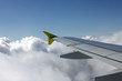 Tragfläche eines Flugzeugs während Flug