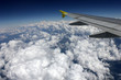 Tragfläche eines Flugzeugs während Flug