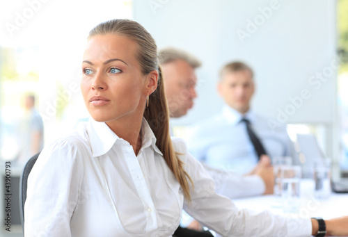 Photo: Portrait of a working woman thinking Portrait of a working woman thinking