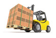 Illustration: Forklift with hollow clay blocks Forklift with hollow clay blocks