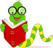 A happy worm reading book