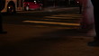 Downtown street corner in Philadelphia, USA, at night