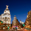Gran Via in Madrid, Spain, Europe.