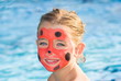 Photo: Girl with painted face by ladybug Girl with painted face by ladybug
