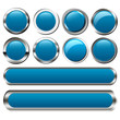 collection of blue buttons