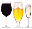 alcohol drinks set isolated