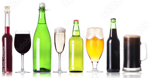 Foto: alcohol drinks set isolated alcohol drinks set isolated