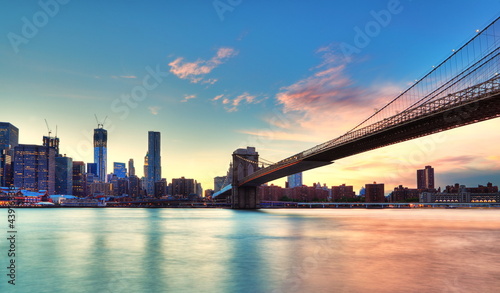 Photo: New York et pont de Brooklyn. New York et pont de Brooklyn.