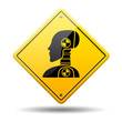 Señal amarilla simbolo crash test dummy