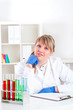 Photo: female doctor working in the lab, doing research female doctor working in the lab, doing research