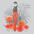 Vektor: Autumn tangerine fashion / Realistic vector sketch Autumn tangerine fashion / Realistic vector sketch